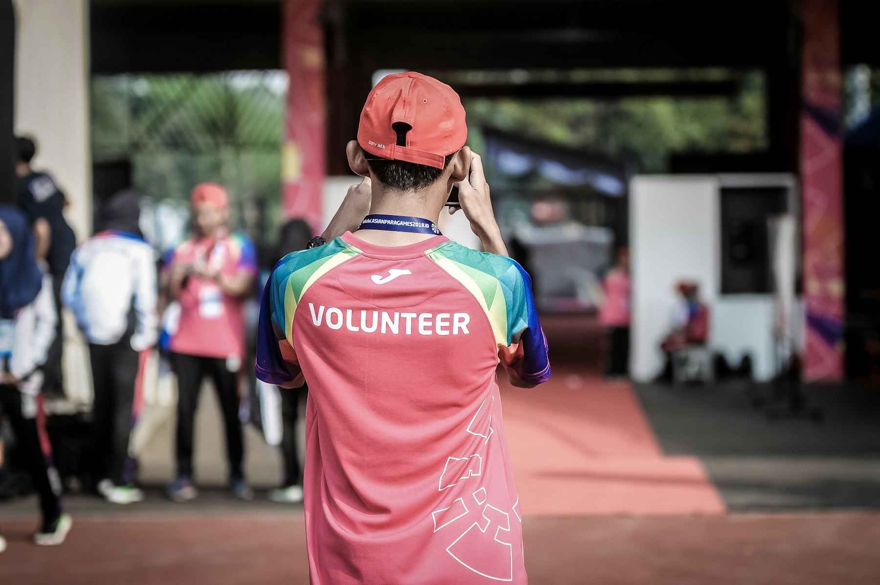 Volunteers working together on a community charity project